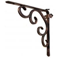 Кронштейн кованый 25 х 25 см | Цвет: черный-медь-стиль-2 Кронштейн кованый 25 х 25 см | Цвет: черный-медь-стиль-2